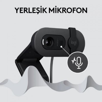 Logitech Brio 100 Siyah Full HD 1080P Mikrofonlu Webcam