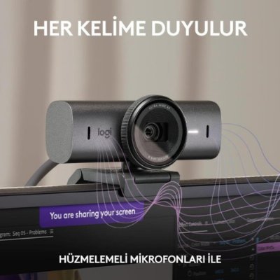 Logitech MX Brio Grafit 4K Ultra HD Mikrofonlu Webcam - Teşhir