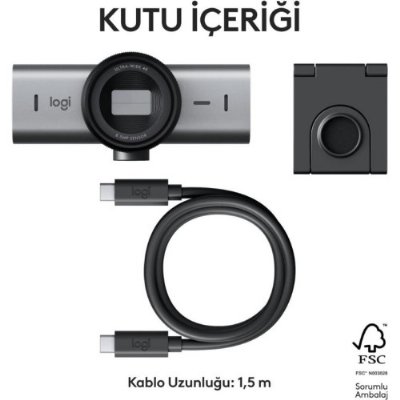 Logitech MX Brio Grafit 4K Ultra HD Mikrofonlu Webcam - Outlet