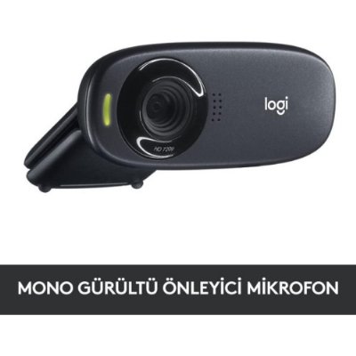 Logitech C310 HD 720p Web Kamerası - Siyah