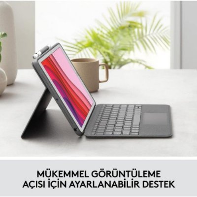 LOGITECH COMBO TOUCH DOKUNMATİK PANELLİ KLAVYELİ KILIF GRİ IPAD PRO 12.9 INC 5. GEN. 920-010186
