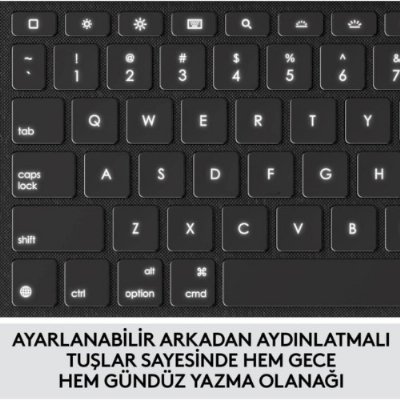 LOGITECH COMBO TOUCH DOKUNMATİK PANELLİ KLAVYELİ KILIF GRİ IPAD PRO 12.9 INC 5. GEN. 920-010186