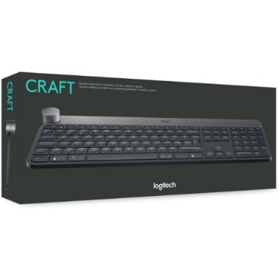 Logitech Craft Kablosuz Klavye, Bluetooth ve 2.4 GHz Kablosuz Baglanti, Programlanabilir Döndürme Ayari, Otomatik Tus Aydinlatmasi, Çoklu Cihaz, PC/Mac/Dizüstü Bilgisayar, Ingilizce QWERTY Klavye - TEŞHİR