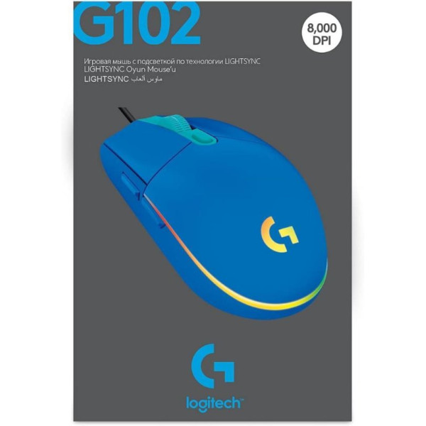 Logitech G102 910-005801 Mavi Lightsync Optik Kablolu Oyuncu Mouse Teşhir