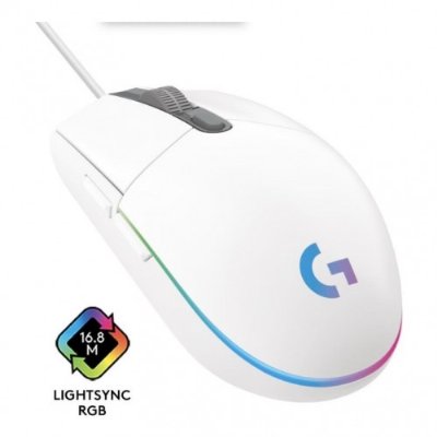 Logitech G G102 Lightsync RGB Kablolu Gaming Mouse, Beyaz,