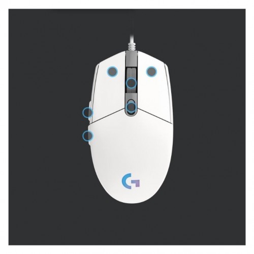 Logitech G G102 Lightsync RGB Kablolu Gaming Mouse, Beyaz,