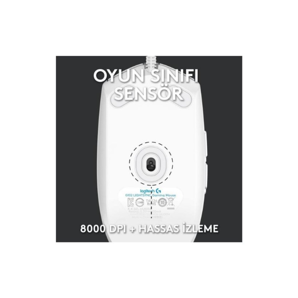 Logitech G G102 Lightsync RGB Kablolu Gaming Mouse, Beyaz-TEŞHİR