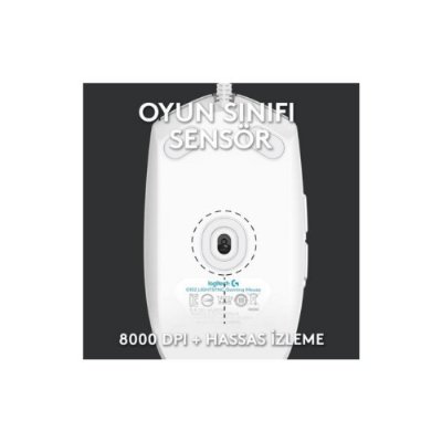 Logitech G G102 Lightsync RGB Kablolu Gaming Mouse, Beyaz-TEŞHİR