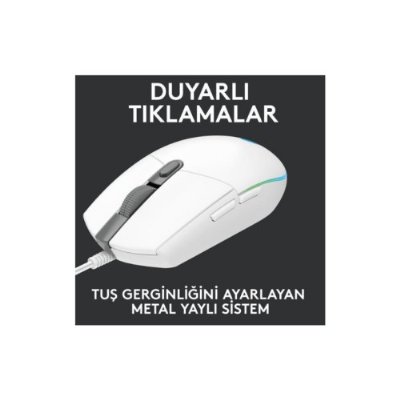 Logitech G G102 Lightsync RGB Kablolu Gaming Mouse, Beyaz-TEŞHİR