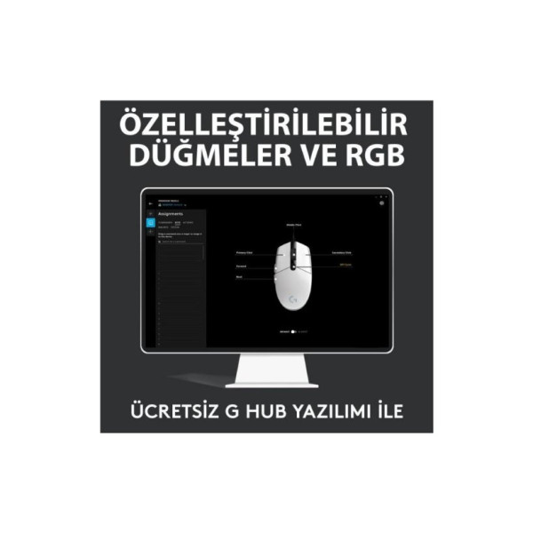 Logitech G G102 Lightsync RGB Kablolu Gaming Mouse, Beyaz-TEŞHİR
