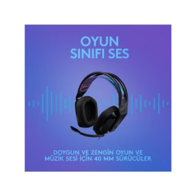 Logitech G335 Siyah Kablolu Mikrofonlu Kulak Üstü Oyuncu Kulaklığı - teşhir