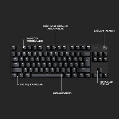 Logitech G413 TKL 920-010564 Kablolu Mekanik Oyuncu Klavyesi - teşhir