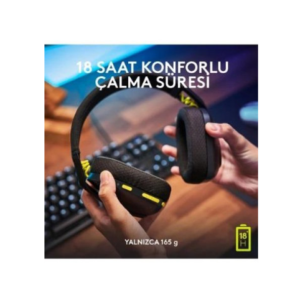 Logitech G435 Lightspeed Siyah Kablosuz Mikrofonlu Kulak Üstü Oyuncu Kulaklığı - Teşhir