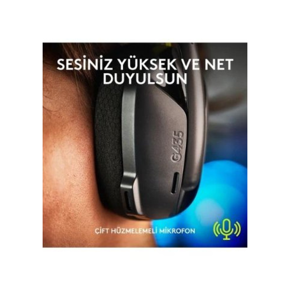 Logitech G435 Lightspeed Siyah Kablosuz Mikrofonlu Kulak Üstü Oyuncu Kulaklığı - Teşhir