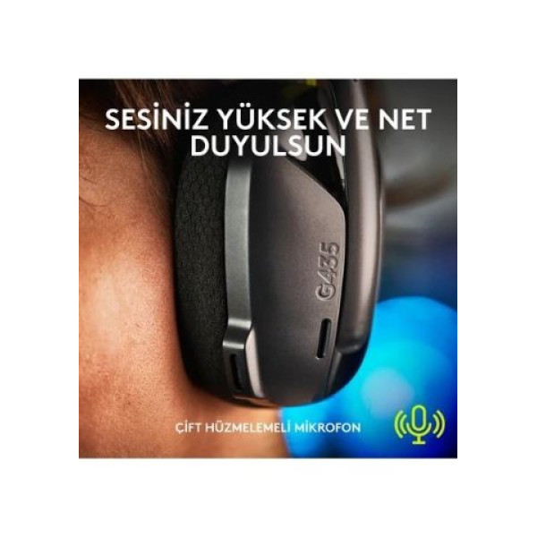 Logitech G435 Lightspeed Siyah Kablosuz Mikrofonlu Kulak Üstü Oyuncu Kulaklığı - Teşhir