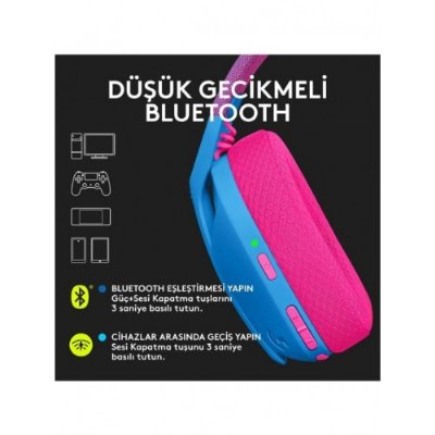 Logitech G435 Lightspeed Mavi Kablosuz Mikrofonlu Kulak Üstü Oyuncu Kulaklığı - Teşhir