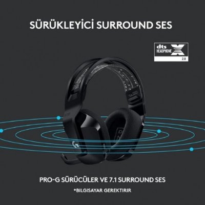 Logitech G733 7.1 981-000864 Siyah Kablosuz Mikrofonlu Kulak Üstü Oyuncu Kulaklığı - Teşhir