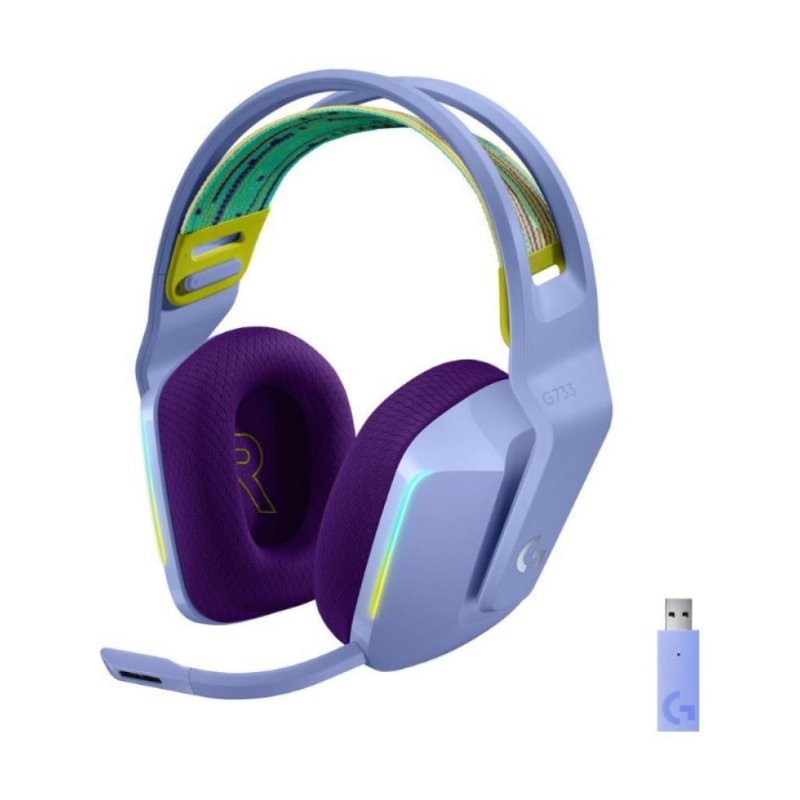Logitech G733 Lightspeed Lila RGB 7.1 Kablosuz Kulak Üstü Oyuncu Kulaklığı Teşhir