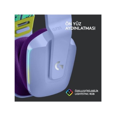 Logitech G733 Lightspeed Lila RGB 7.1 Kablosuz Kulak Üstü Oyuncu Kulaklığı Teşhir