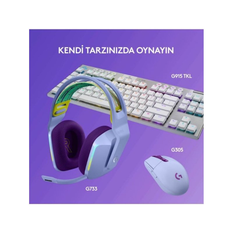 Logitech G733 Lightspeed Lila RGB 7.1 Kablosuz Kulak Üstü Oyuncu Kulaklığı Teşhir