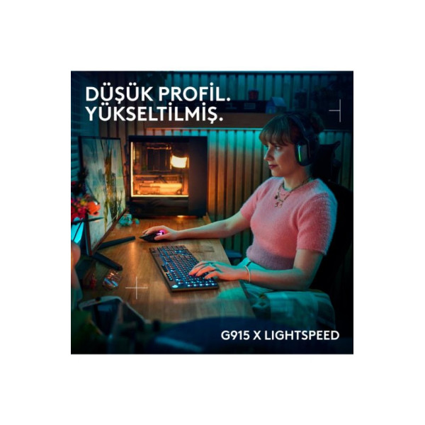 Logitech G915 X Lightspeed TKL 920-012721 Siyah RGB Tactile Switch Kablolu/Kablosuz Mekanik Oyuncu Klavyesi 