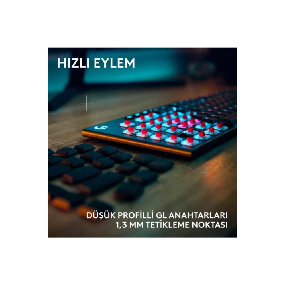 Logitech G915 X Lightspeed TKL 920-012721 Siyah RGB Tactile Switch Kablolu/Kablosuz Mekanik Oyuncu Klavyesi 