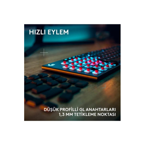 Logitech G915 X Lightspeed TKL 920-012721 Siyah RGB Tactile Switch Kablolu/Kablosuz Mekanik Oyuncu Klavyesi 