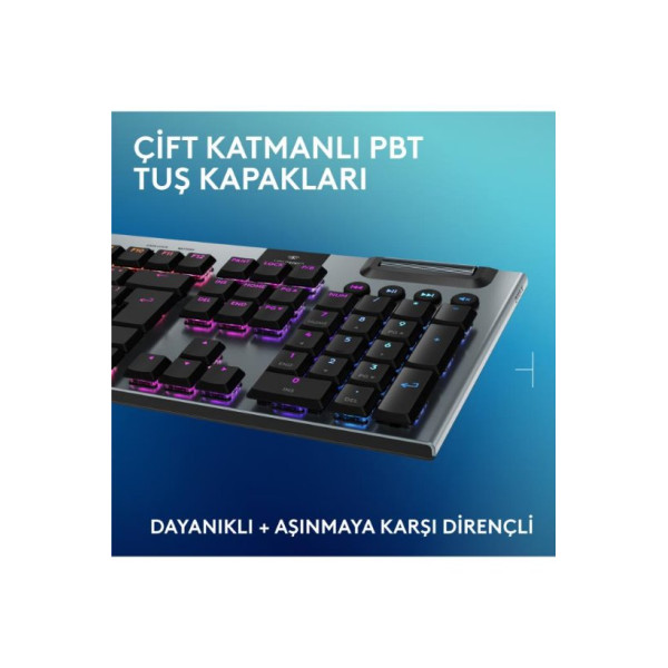 Logitech G915 X Lightspeed TKL 920-012721 Siyah RGB Tactile Switch Kablolu/Kablosuz Mekanik Oyuncu Klavyesi 
