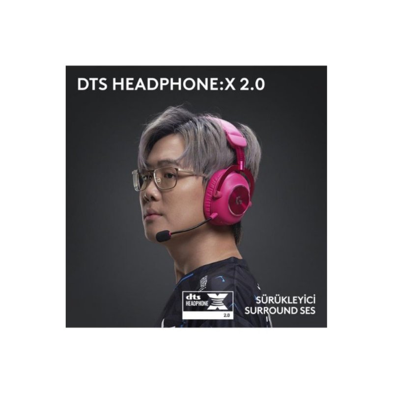 Logitech G Pro X 2 Lightspeed Pembe 7.1 Kablolu/Kablosuz Kulak Üstü Oyuncu Kulaklığı Teşhir