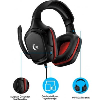 Logitech G332 Kablolu Gaming Oyuncu Kulaklığı, Stereo Ses