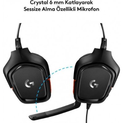 Logitech G332 Kablolu Gaming Oyuncu Kulaklığı, Stereo Ses