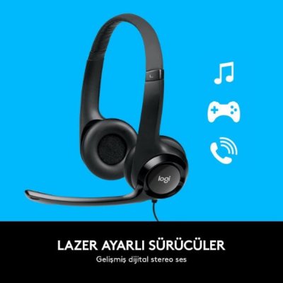 Logitech H390 Kablolu Kulak Üstü Mikrofonlu Kulaklık Siyah