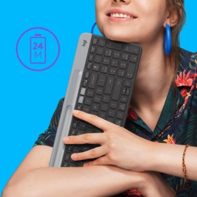 Logitech K580 Slim 920-010624 Siyah Q Kablosuz Klavye - Teşhir