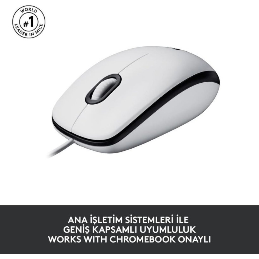 Logitech M100 910-006764 Beyaz Optik Kablolu Mouse - Teşhir