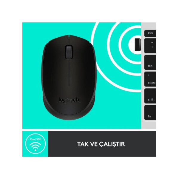 Logitech M171 910-004424 Siyah Optik Kablosuz Mouse Teşhir
