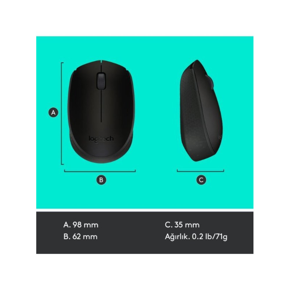 Logitech M171 910-004424 Siyah Optik Kablosuz Mouse Teşhir
