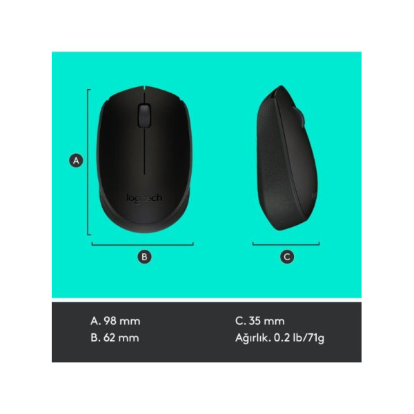 Logitech M171 910-004424 Siyah Optik Kablosuz Mouse Teşhir