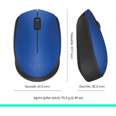 Logitech M171 910-004640 Mavi Optik Kablosuz Mouse Outlet
