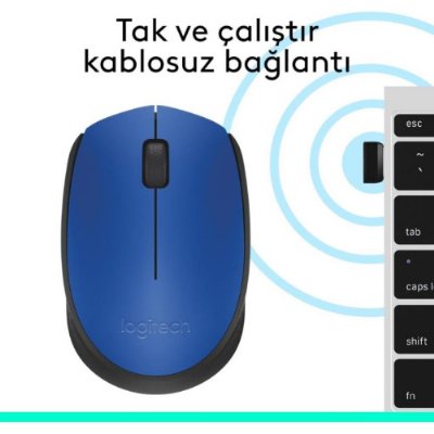 Logitech M171 910-004640 Mavi Optik Kablosuz Mouse Teşhir