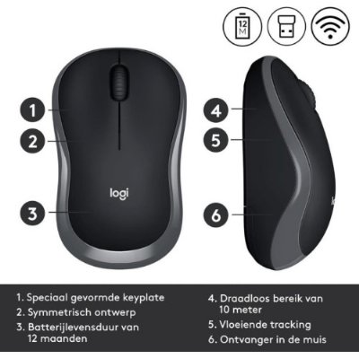 Logitech M185 910-002235 Gri Optik Kablosuz Mouse - TEŞHİR