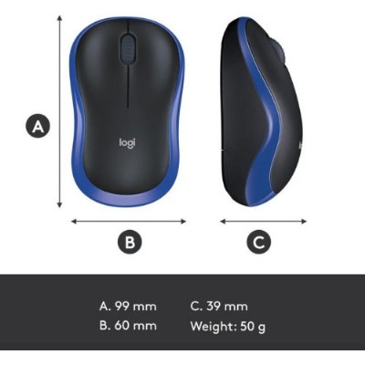 Logitech M185 910-002236 Mavi Optik Kablosuz Mouse Teşhir