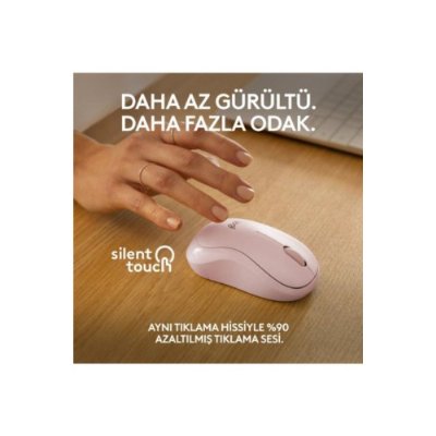 Logitech M240 910-007121 Pembe Sessiz Optik Kablosuz Mouse Outlet