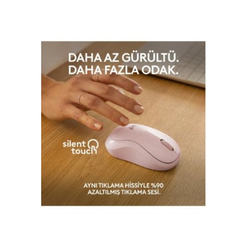 Logitech M240 910-007121 Pembe Sessiz Optik Kablosuz Mouse Outlet