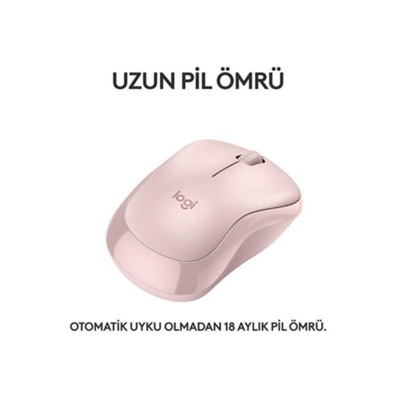 Logitech M240 910-007121 Pembe Sessiz Optik Kablosuz Mouse Outlet