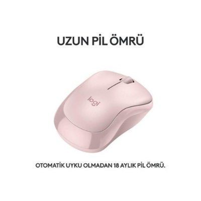 Logitech M240 910-007121 Pembe Sessiz Optik Kablosuz Mouse Outlet