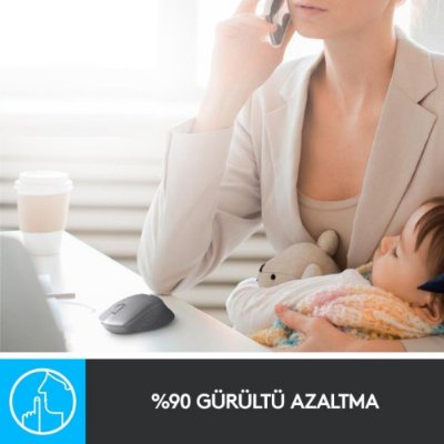 Logitech M330 Sessiz Kablosuz Optik Mouse - Siyah