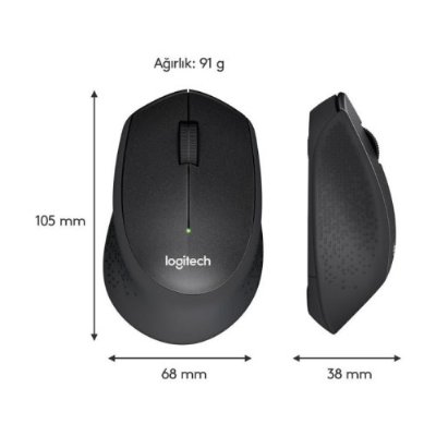 Logitech M330 Sessiz Kablosuz Optik Mouse - Siyah