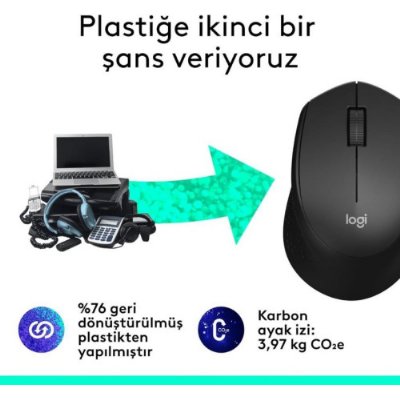 Logitech M330 Silent Plus 910-004909 Siyah Sessiz Optik Kablosuz Mouse- TEŞHİR