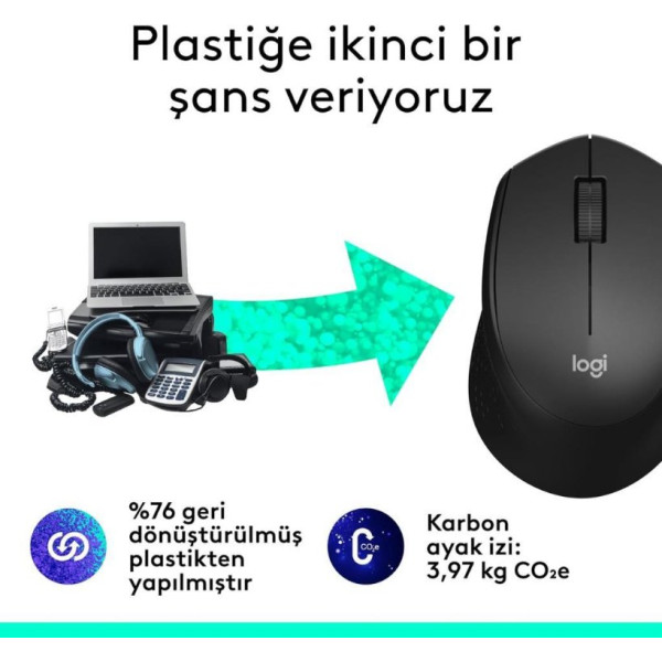 Logitech M330 Silent Plus 910-004909 Siyah Sessiz Optik Kablosuz Mouse- TEŞHİR