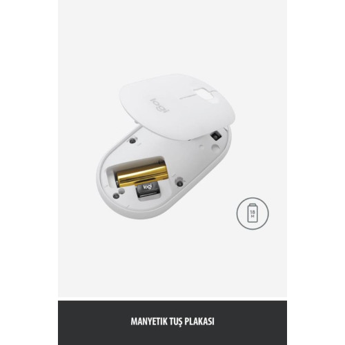 Logitech Pebble M350 910-005716 Beyaz Sessiz Optik Kablosuz Mouse